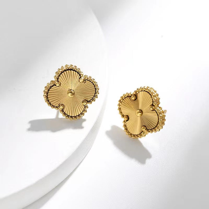 18k gold plated clover Earings with 6 colours