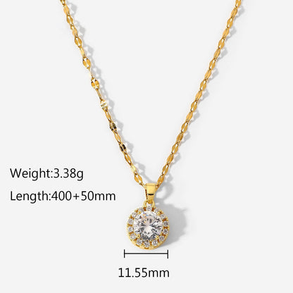 Give Away✨ 18k gold plated Stainless Steel Luxury Pendant Zircon Necklaces with 3 different colours