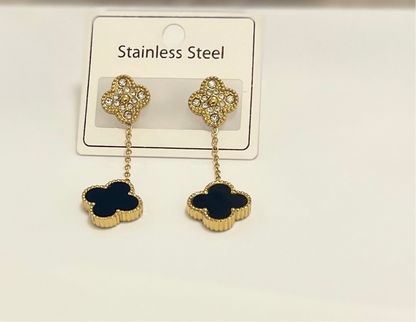 18k gold plated clover Earings with 6 colours