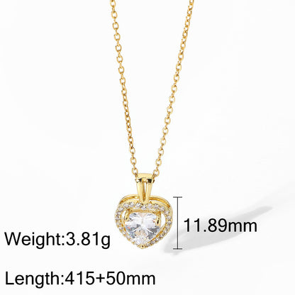 18k gold plated Stainless Steel Luxury Pendant Zircon Necklaces with 3 different colours