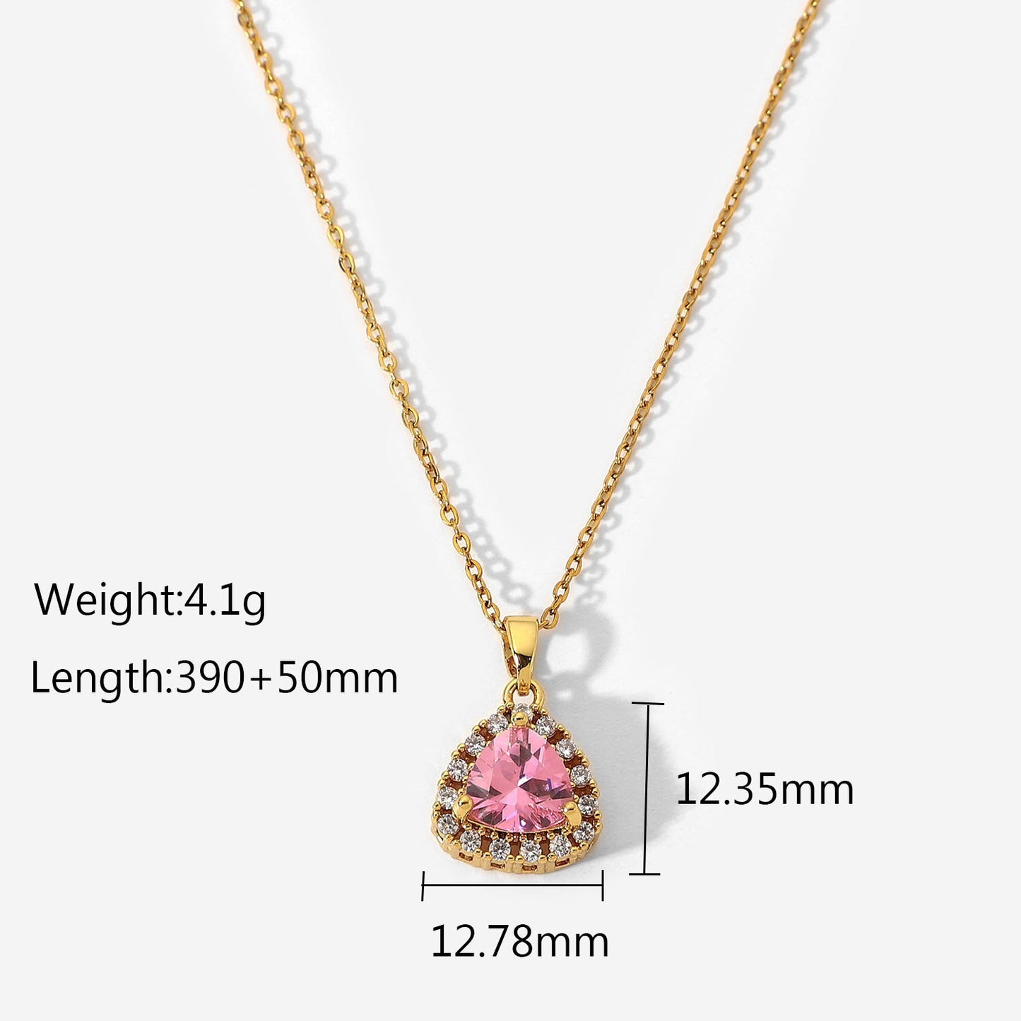 18k gold plated Stainless Steel Luxury Pendant Zircon Necklaces with 3 different colours