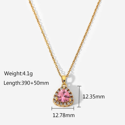 Give Away✨ 18k gold plated Stainless Steel Luxury Pendant Zircon Necklaces with 3 different colours