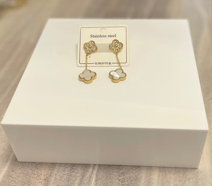 18k gold plated clover Earings with 6 colours