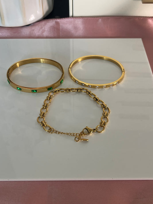 18k Gold Plated Bangle Bracelet Sets