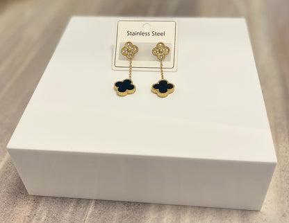 18k gold plated clover Earings with 6 colours