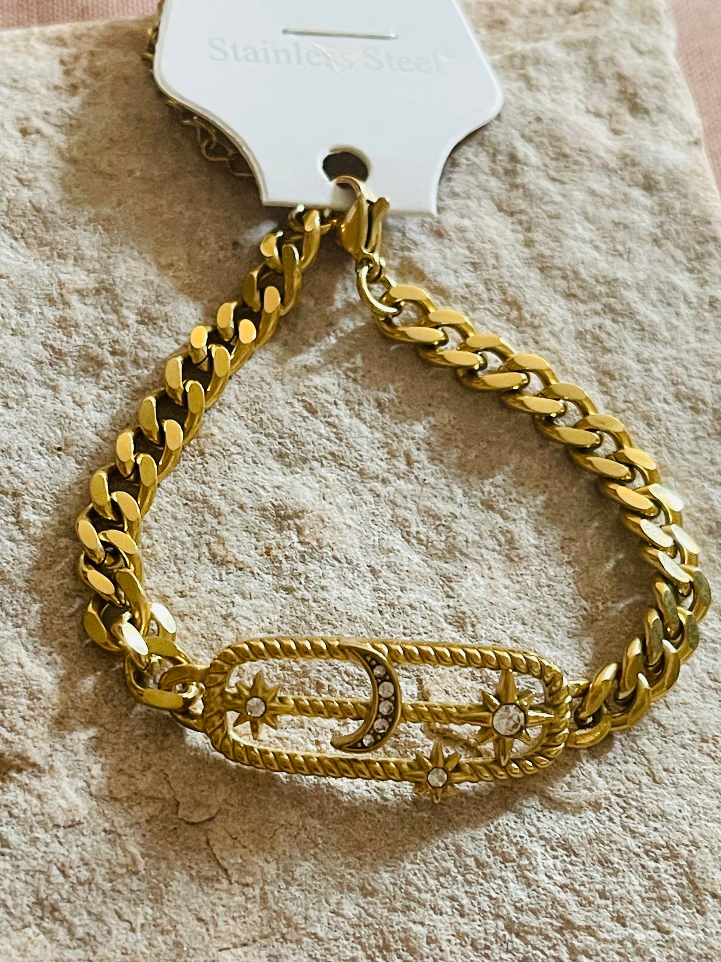 Fashionable thick cuban chain bracelet punk stainless steel chain bracelet