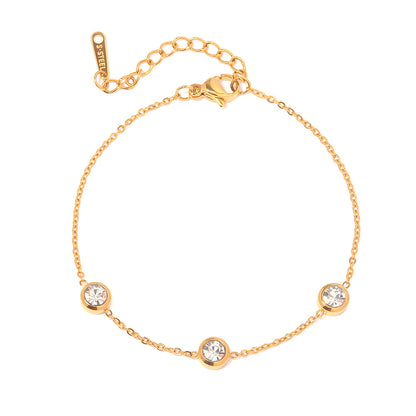 3-Stone Gold Bracelet gold plated bracelets