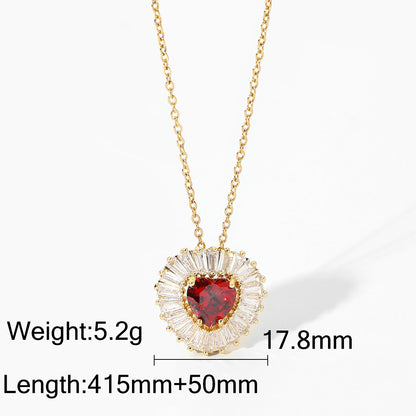 18k gold plated Stainless Steel Luxury Pendant Zircon Necklaces with 3 different colours