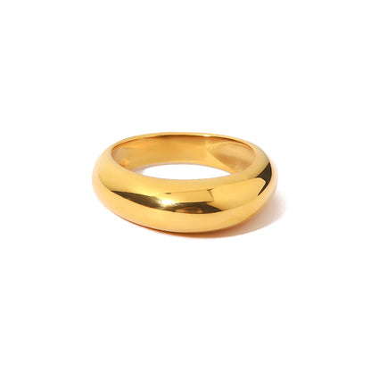 18k gold plated Stainless steel thick simple plain ring
