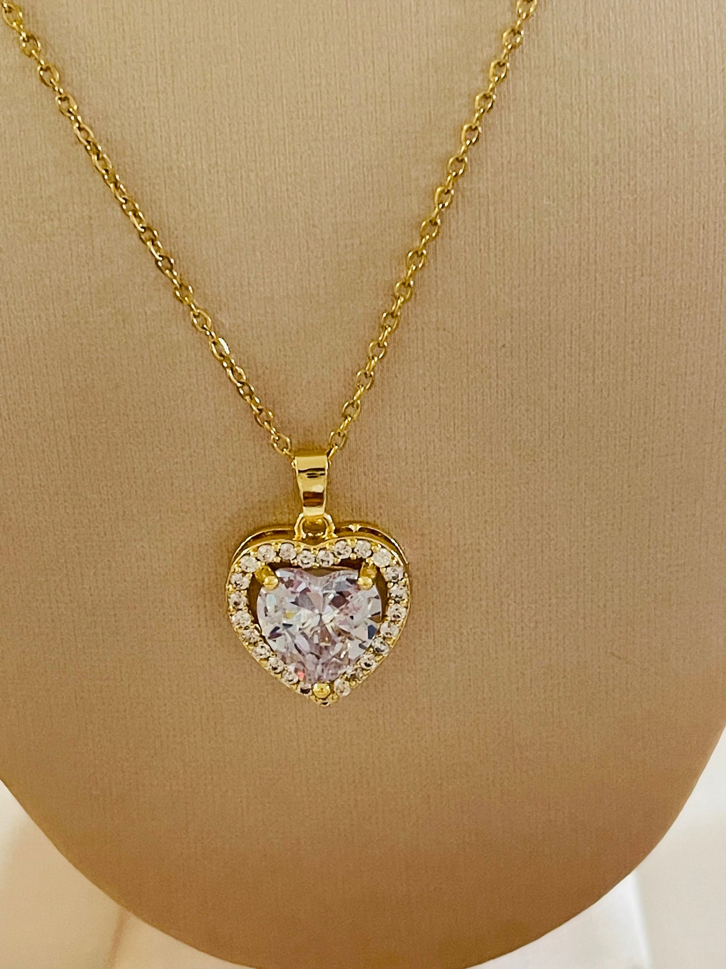 18k gold plated Stainless Steel Luxury Pendant Zircon Necklaces with 3 different colours