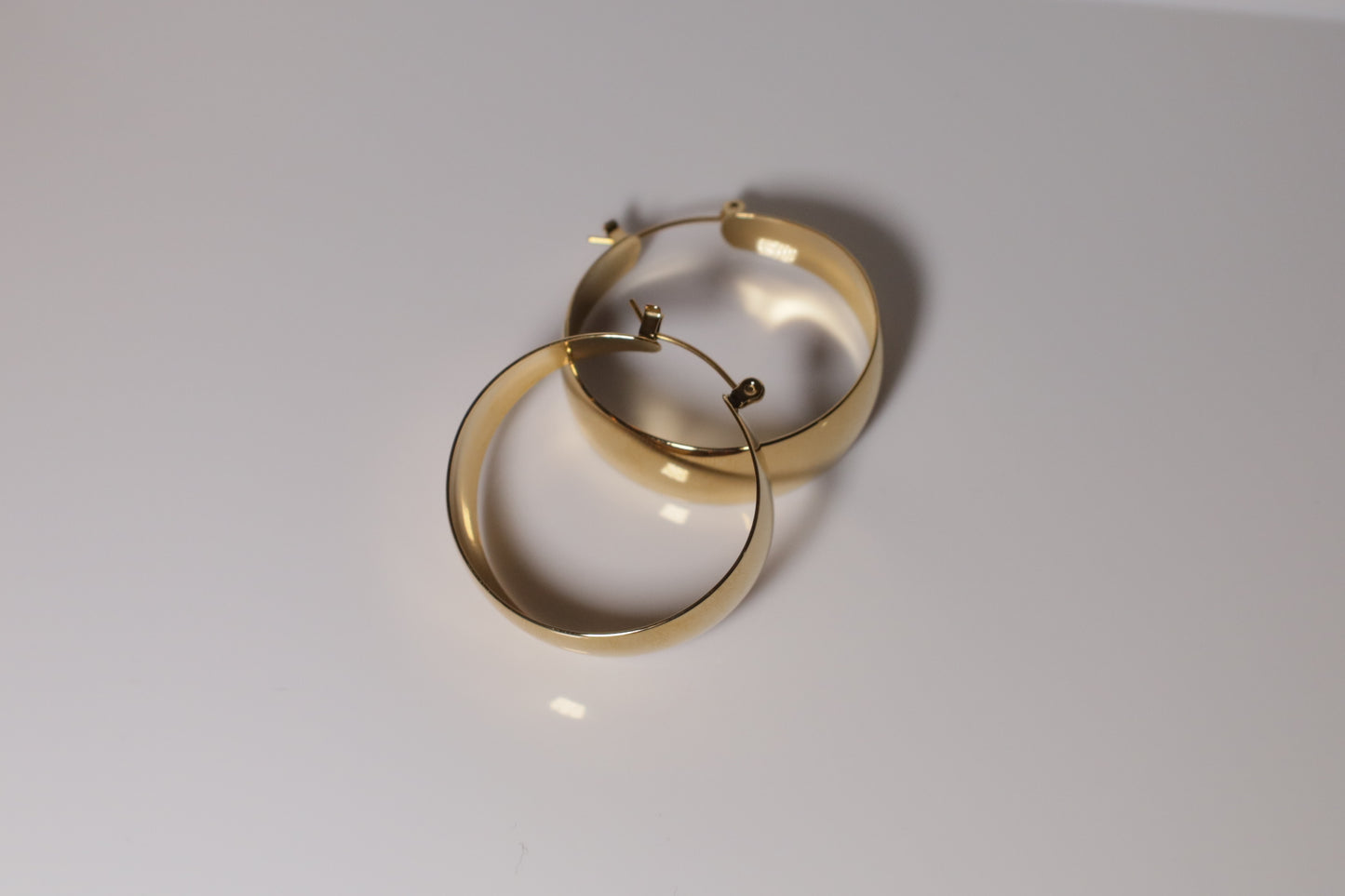 Trendy hoops earings 18k gold plated stainless steel