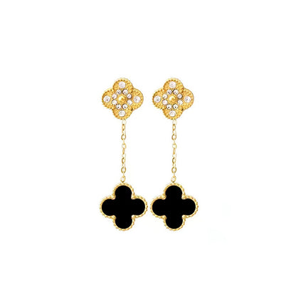 18k gold plated clover Earings with 6 colours