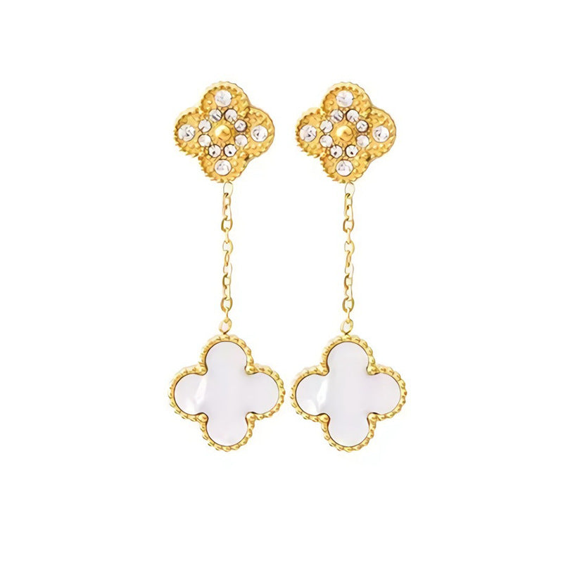 18k gold plated clover Earings with 6 colours