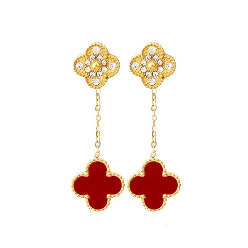 18k gold plated clover Earings with 6 colours