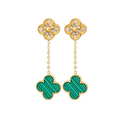 18k gold plated clover Earings with 6 colours