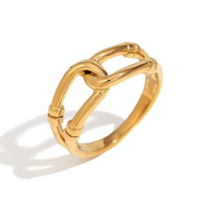 New trendy gold plated stainless steel shape Ring