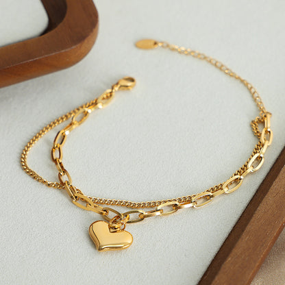 Heart bracelet 18k gold plated stainless steel