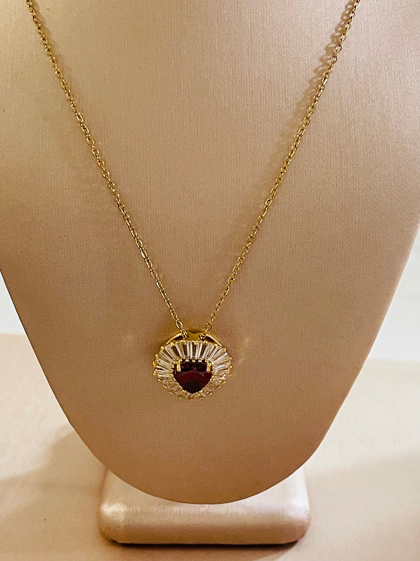 18k gold plated Stainless Steel Luxury Pendant Zircon Necklaces with 3 different colours