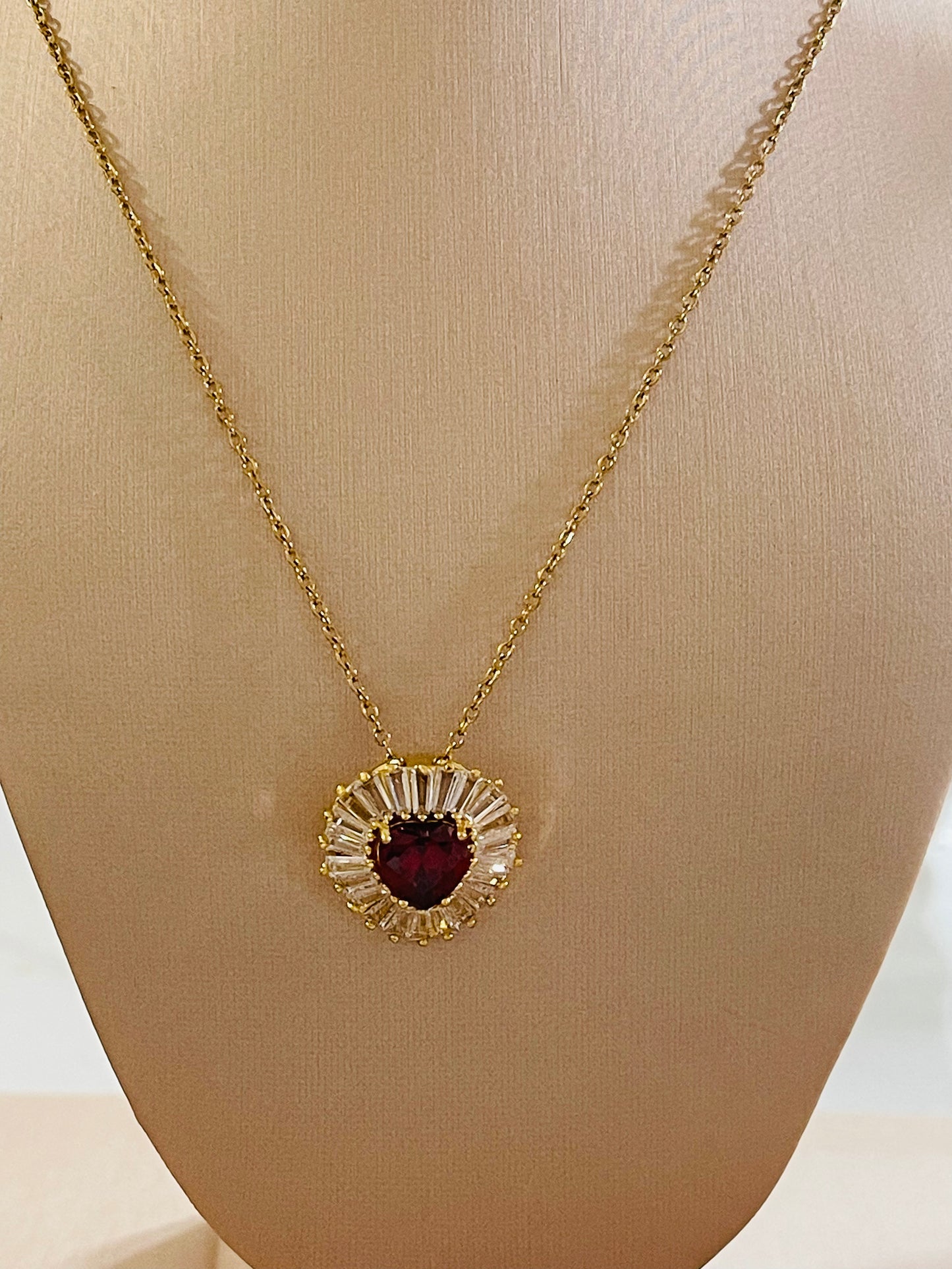 18k gold plated Stainless Steel Luxury Pendant Zircon Necklaces with 3 different colours